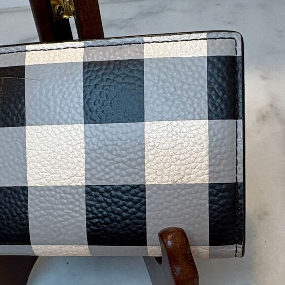 KATE SPADE Bradley Gingham Print Leather Bifold Wallet - Picture 7 of 16